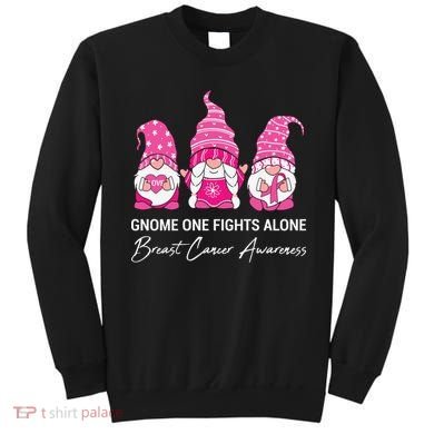 Breast Cancer Awareness Gnome No One Fights Alone Sweatshirt