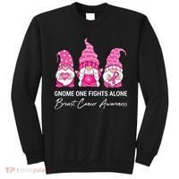 Breast Cancer Awareness Gnome No One Fights Alone Sweatshirt thumb 0