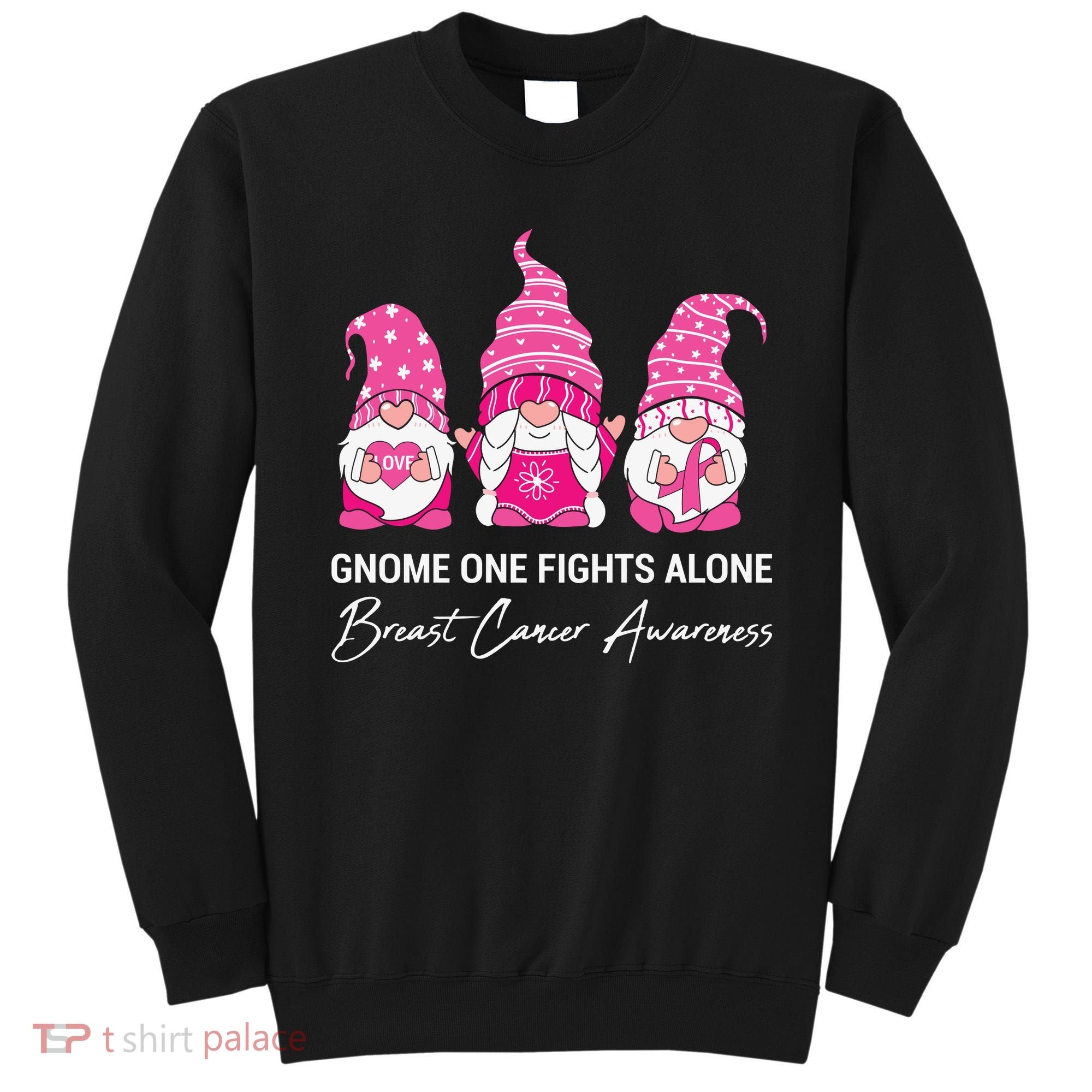 Breast Cancer Awareness Gnome No One Fights Alone Sweatshirt