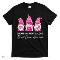 Breast Cancer Awareness Gnome No One Fights Alone T-Shirt thumb 0