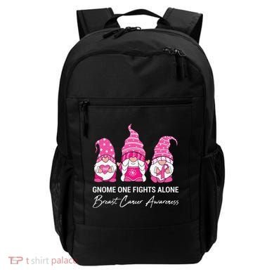 Breast Cancer Awareness Gnome No One Fights Alone Backpack