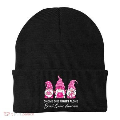 Breast Cancer Awareness Gnome No One Fights Alone Beanie