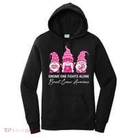 Breast Cancer Awareness Gnome No One Fights Alone Women's Hoodie thumb 0