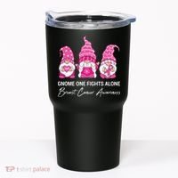 Breast Cancer Awareness Gnome No One Fights Alone Tumbler thumb 0