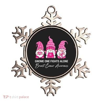 Breast Cancer Awareness Gnome No One Fights Alone Ornament