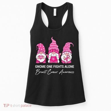 Breast Cancer Awareness Gnome No One Fights Alone Women's Tank Top