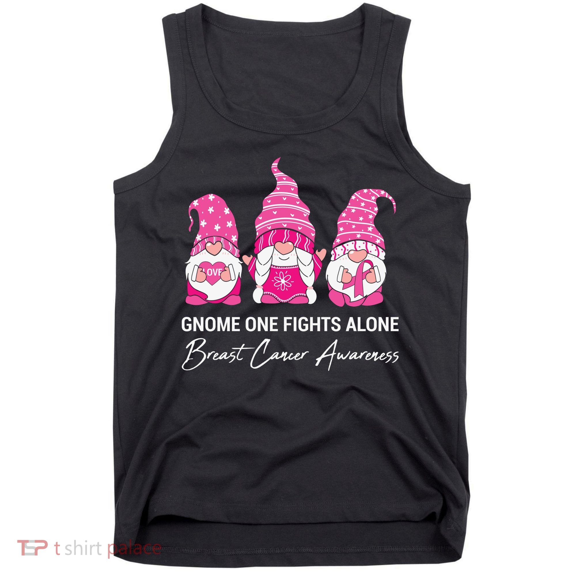 Breast Cancer Awareness Gnome No One Fights Alone Tank Top