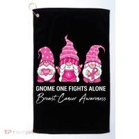 Breast Cancer Awareness Gnome No One Fights Alone Golf Towel thumb 0