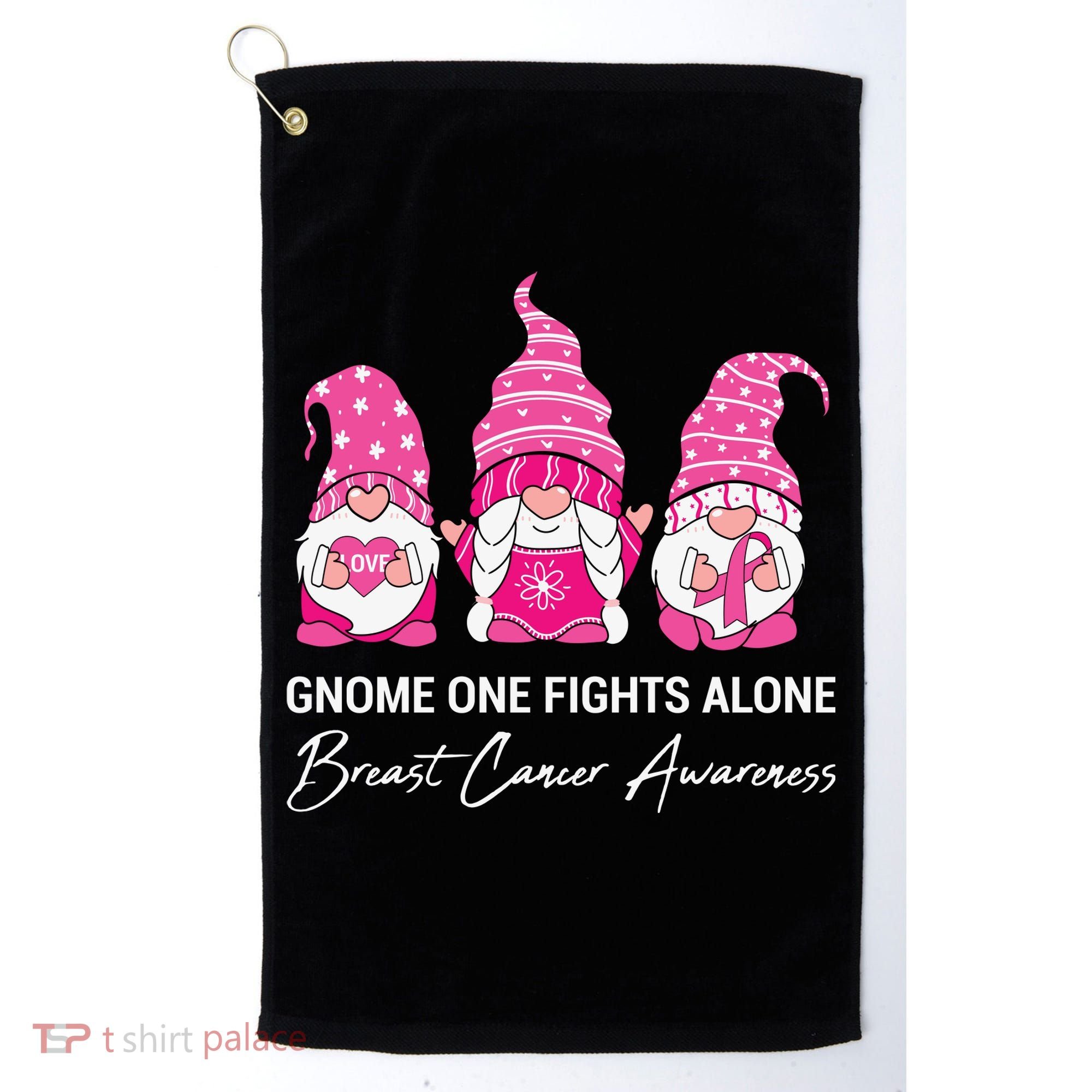 Breast Cancer Awareness Gnome No One Fights Alone Golf Towel