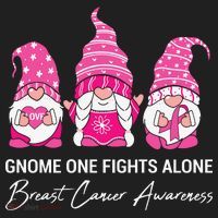 Breast Cancer Awareness Gnome No One Fights Alone Golf Towel thumb 3
