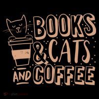 Books Cats And Coffee Lover Tie-Dye T-Shirt thumb 2