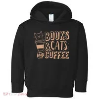 Books Cats And Coffee Lover Toddler Hoodie thumb 0