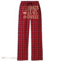 Books Cats And Coffee Lover Women's Flannel Plaid Pajama Pants thumb 0