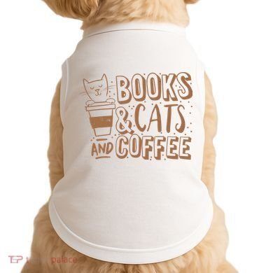 Books Cats And Coffee Lover Doggie Tank