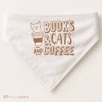 Books Cats And Coffee Lover USA-Made Doggie Bandana thumb 0