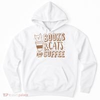 Books Cats And Coffee Lover Hoodie thumb 0