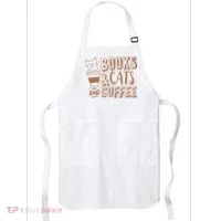 Books Cats And Coffee Lover Apron thumb 0