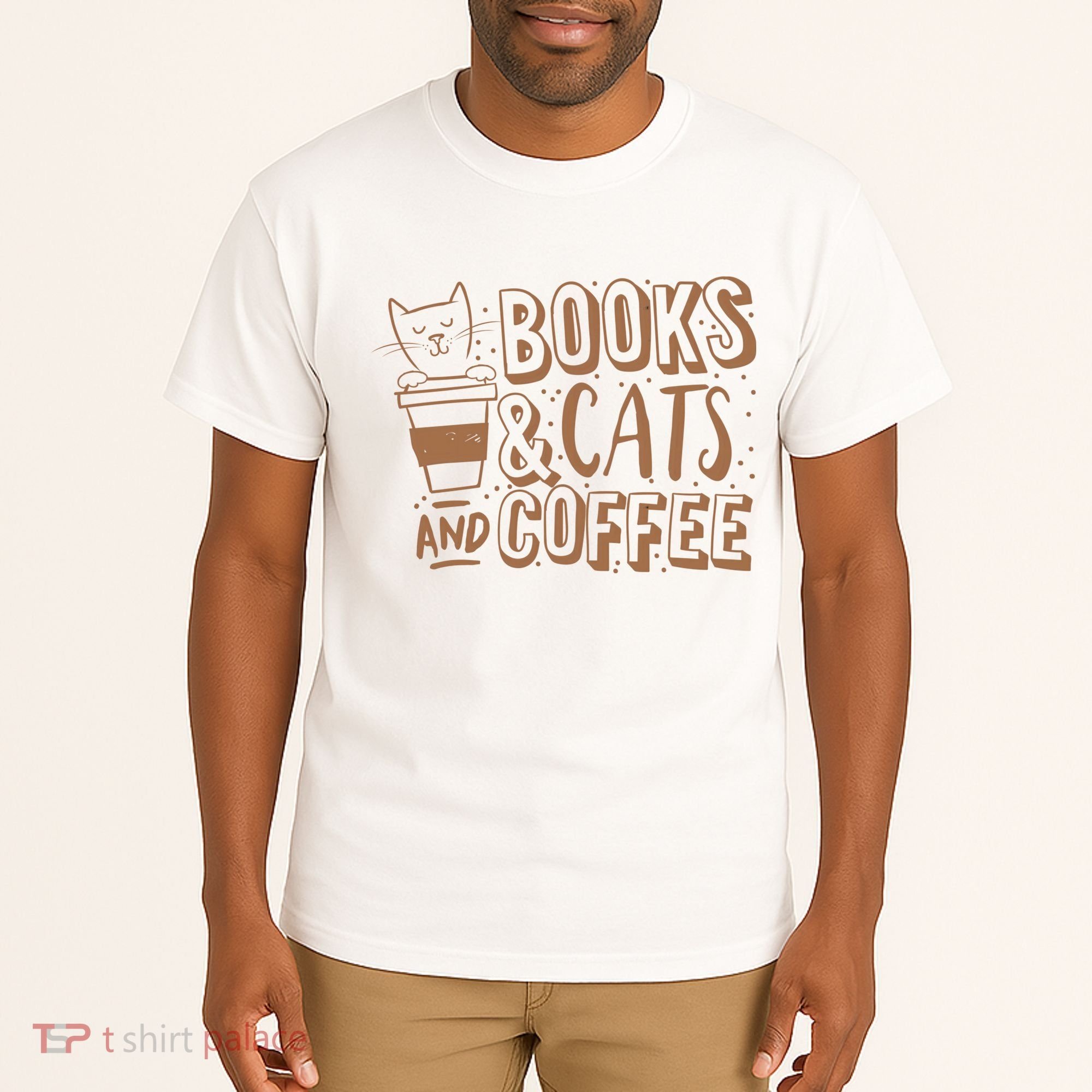Books Cats And Coffee Lover Tall T-Shirt