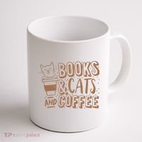 Books Cats And Coffee Lover Coffee Mug thumb 1