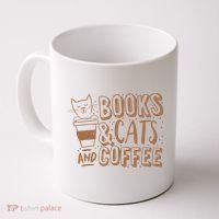 Books Cats And Coffee Lover Coffee Mug thumb 0