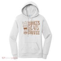Books Cats And Coffee Lover Women's Hoodie thumb 0