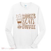 Books Cats And Coffee Lover Tall Long Sleeve Shirt thumb 0