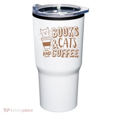 Books Cats And Coffee Lover Tumbler