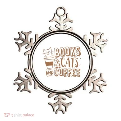 Books Cats And Coffee Lover Ornament