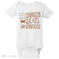 Books Cats And Coffee Lover Baby Bodysuit thumb 0