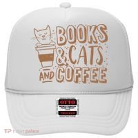 Books Cats And Coffee Lover Hat thumb 0