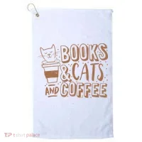 Books Cats And Coffee Lover Golf Towel thumb 0