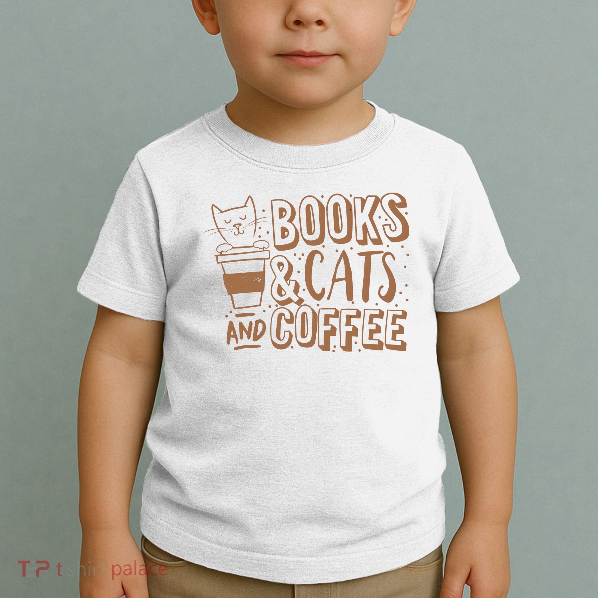 Books Cats And Coffee Lover Toddler T-Shirt
