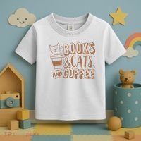 Books Cats And Coffee Lover Toddler T-Shirt thumb 3