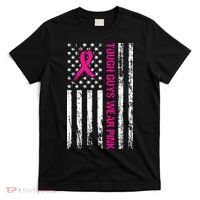 Breast Cancer Awareness Tough Guys Wear Pink American Us Flag Pink Ribbon T-Shirt thumb 0