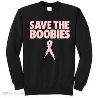 Breast Cancer Awareness SAVE THE BOOBIES Pink Ribbon Halloween Sweatshirt thumb 0