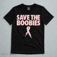 Breast Cancer Awareness SAVE THE BOOBIES Pink Ribbon Halloween T-Shirt thumb 5