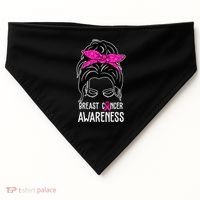 Breast Cancer Awareness Hair Bun Pink Ribbon USA-Made Doggie Bandana thumb 0