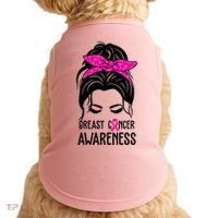 Breast Cancer Awareness Hair Bun Pink Ribbon Doggie Tank thumb 0
