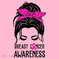 Breast Cancer Awareness Hair Bun Pink Ribbon T-Shirt thumb 7