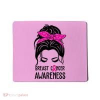 Breast Cancer Awareness Hair Bun Pink Ribbon Mousepad thumb 0