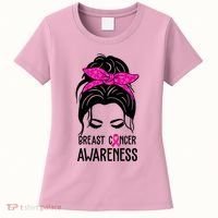 Breast Cancer Awareness Hair Bun Pink Ribbon Women's T-Shirt thumb 0