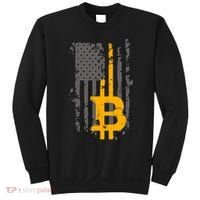 Bitcoin Crypto American Flag Gold Thin Line Sweatshirt thumb 0
