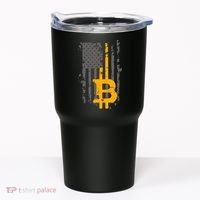 Bitcoin Crypto American Flag Gold Thin Line Tumbler thumb 0