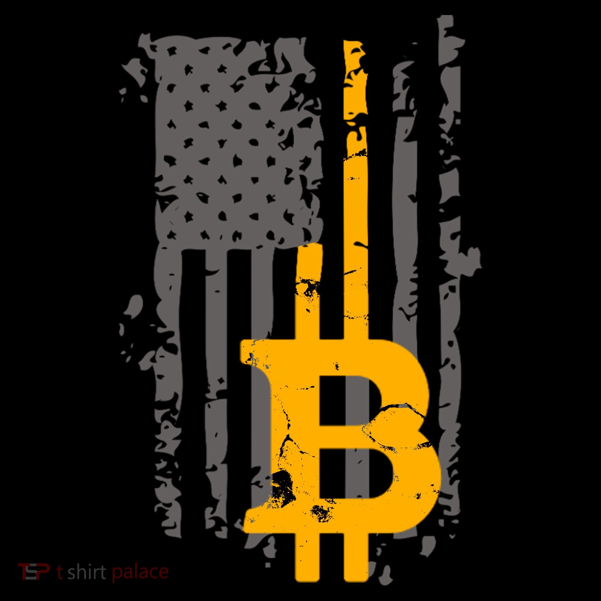 Bitcoin Crypto American Flag Gold Thin Line Visor