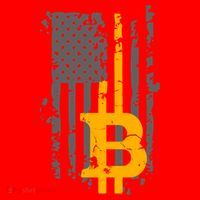 Bitcoin Crypto American Flag Gold Thin Line Santa Hat thumb 1