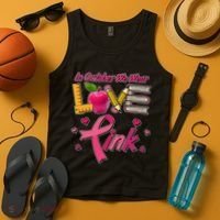Breast Cancer Awareness In October We Wear Pink Teacher Love Tank Top thumb 4