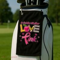 Breast Cancer Awareness In October We Wear Pink Teacher Love Golf Towel thumb 2