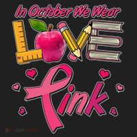 Breast Cancer Awareness In October We Wear Pink Teacher Love Golf Towel thumb 3