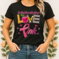 Breast Cancer Awareness In October We Wear Pink Teacher Love Women's T-Shirt thumb 2