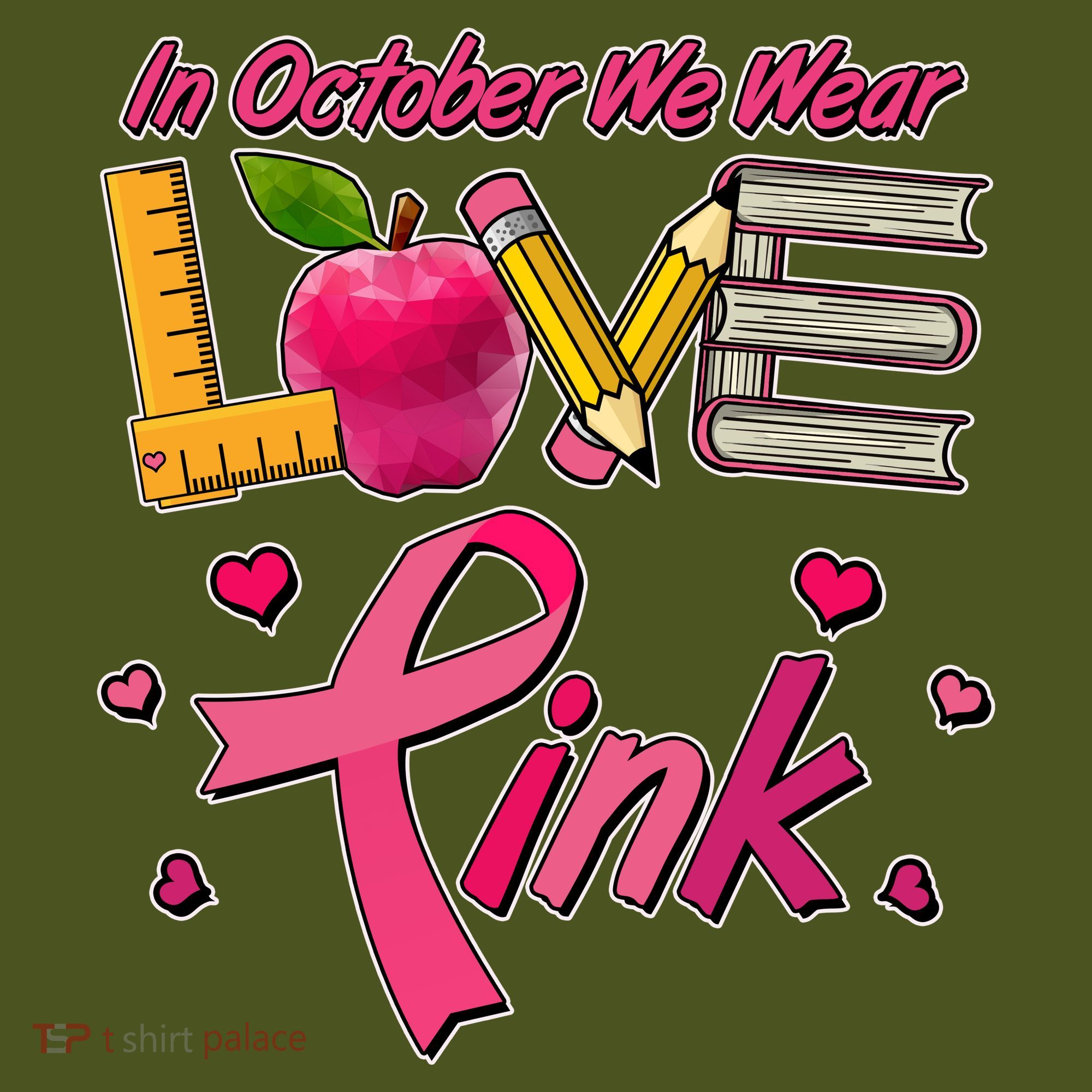 Breast Cancer Awareness In October We Wear Pink Teacher Love Long Sleeve Shirt